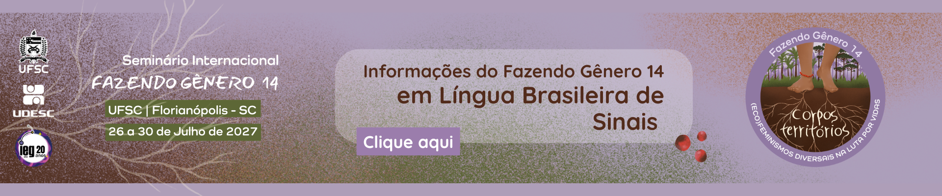 Informações sobre Fazendo Gênero 14 em Língua Brasileira de Sinais