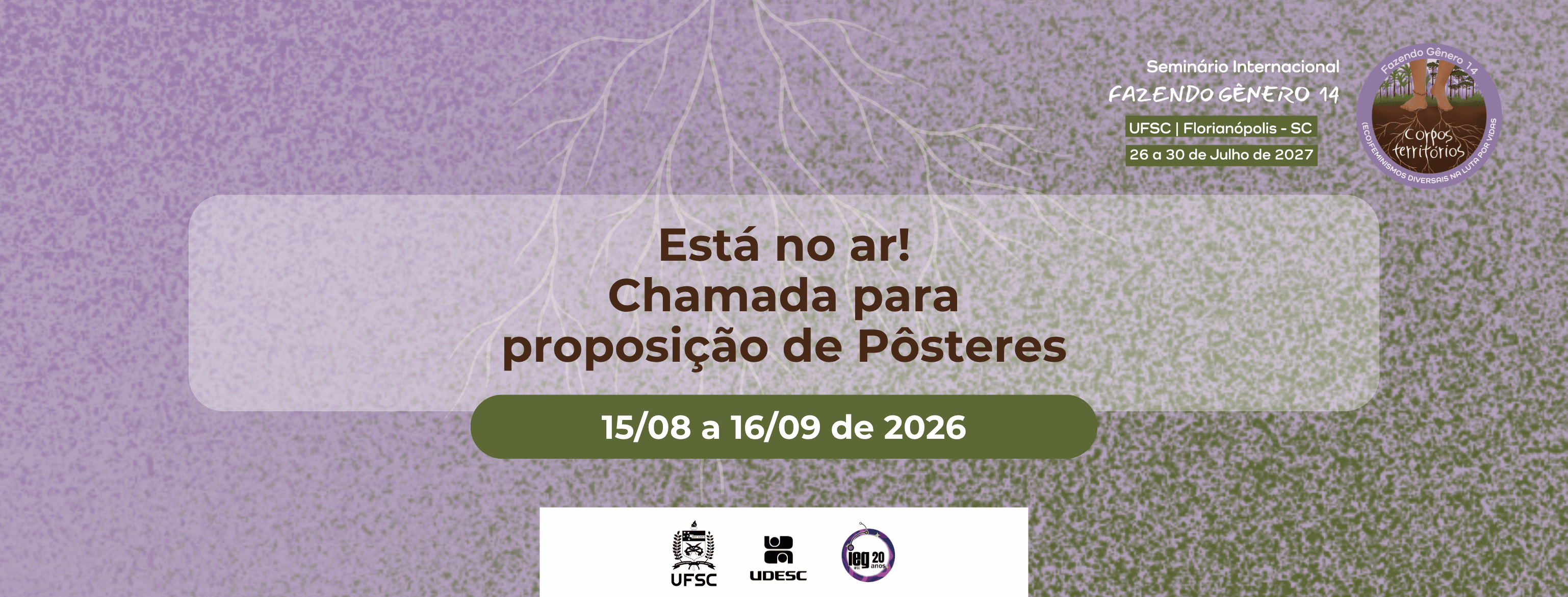 Aberto o período de inscrição para proposição de Pôsteres no Fazendo Gênero 14