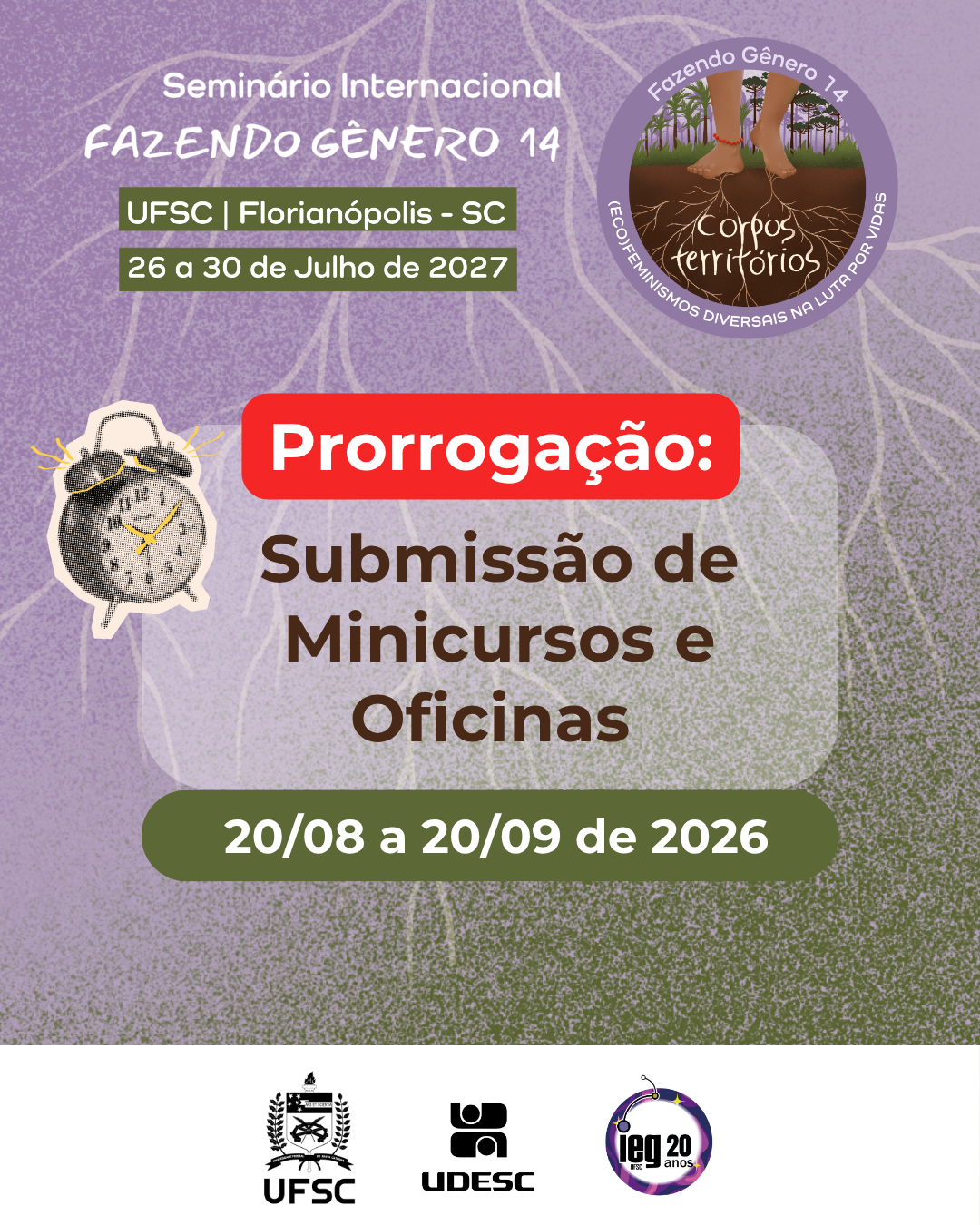 Prorrogação para Submissão de Minicursos e Oficinas