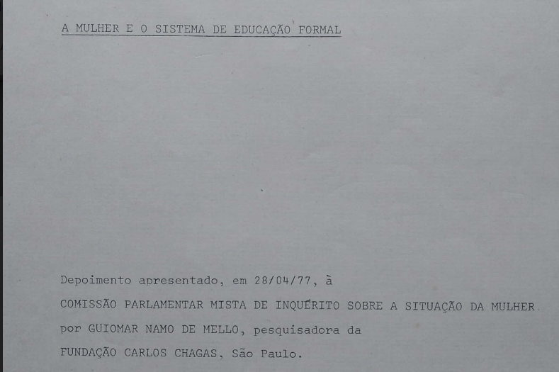 A mulher e o sistema de educação formal